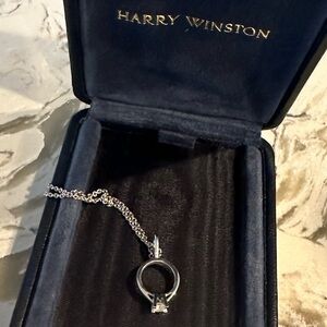 Harry Winston Engagement Ring Platinum Charm and chain